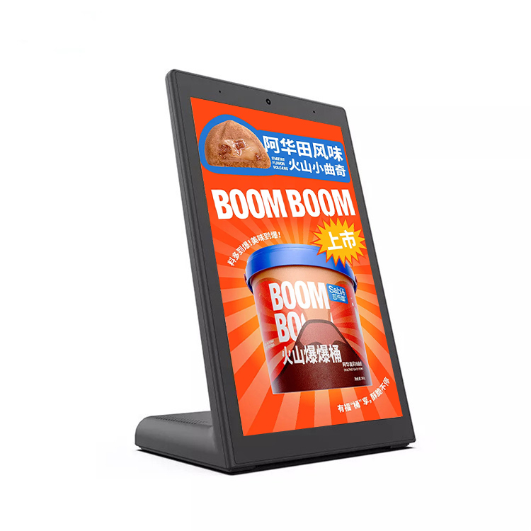 Countertop advertising display running a retail promotion at the checkout
