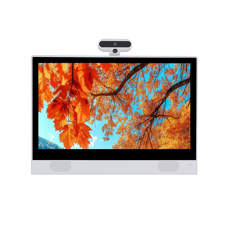 Learning monitor front view displaying vivid autumn scenery on the anti-glare Full HD screen
