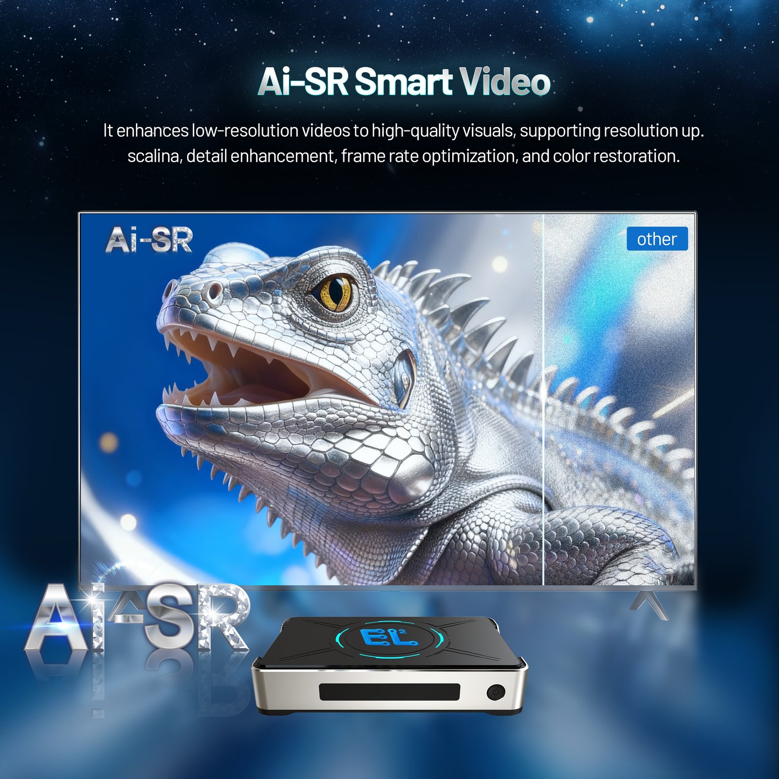 AI-SR smart video enhancement comparison