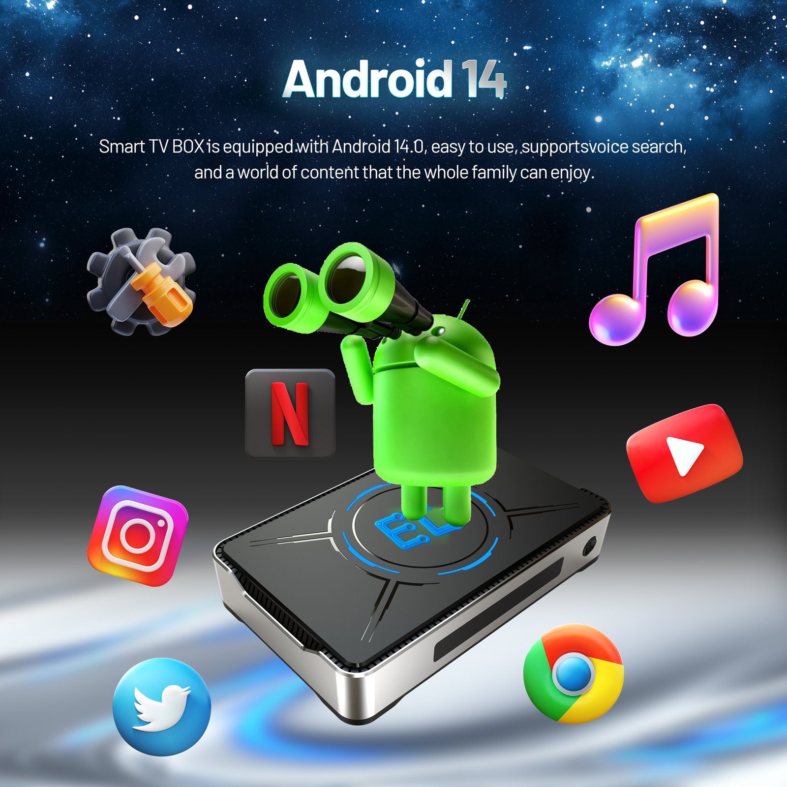 Android 14 smart TV system