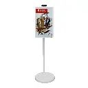 Battery powered smart display on wheeled stand front view